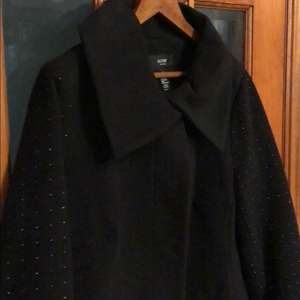 ALFANI Pea Coat with Stud Sleeve